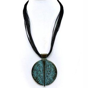 Handmade Oxidized Disc Necklace